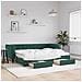 Divano Letto Estraibile Cassetti Verde Scuro 80x200cm Velluto - Foto miniatura 2
