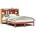Letto Libreria senza Materasso Marrone Cera 140x190 cm in Pino - Foto miniatura 1