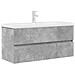 Set Mobili da Bagno 2 pz Grigio Cemento in Legno Multistrato - Foto miniatura 1