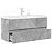 Set Mobili da Bagno 2 pz Grigio Cemento in Legno Multistrato - Foto miniatura 2