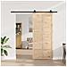 Porta scorrevole Marrone 90 x 208 cm Legno di pino massello - Foto miniatura 3