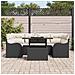Set Divano da Giardino 7 pcs Nero 100 x 55 x 73 cm Poly Rattan - Foto miniatura 3