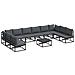 Set Divano da Giardino con cuscino 11 pcs Nero Alluminio - Foto miniatura 1