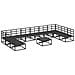 Set Divano da Giardino con cuscino 11 pcs Nero Alluminio - Foto miniatura 5