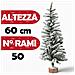 Albero Di Natale Innevato 60cm Con 50 Rami E Neve Effetto Realistico Base Tronco - Foto miniatura 4