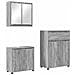 Set di mobili per il bagno con cassetto 3 pcs Grigio Sonoma - Foto miniatura 1