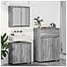 Set di mobili per il bagno con cassetto 3 pcs Grigio Sonoma - Foto miniatura 4