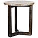 Tavolino Ausiliario In Legno E Capiz Bianco D40x45h Cm - Foto miniatura 1