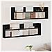 Scaffale per riviste 2 pcs Rovere Nero 100 x 12 x 30 cm - Foto miniatura 2