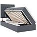 Letto con contenitore e materasso Grigio scuro 90 x 190 cm - Foto miniatura 1