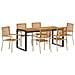 Set da Pranzo per Giardino 7 pcs Beige e Marrone polyrattan - Foto miniatura 1