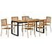 Set da Pranzo per Giardino 7 pcs Beige e Marrone polyrattan - Foto miniatura 3