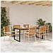 Set da Pranzo per Giardino 7 pcs Beige e Marrone polyrattan - Foto miniatura 4