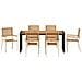 Set da Pranzo per Giardino 7 pcs Beige e Marrone polyrattan - Foto miniatura 7