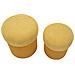 Set 2 Pouf Contenitore Aspen In Poliestere Senape Ø42x44 E Ø35x37 Cm - Foto miniatura 2