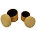 Set 2 Pouf Contenitore Aspen In Poliestere Senape Ø42x44 E Ø35x37 Cm - Foto miniatura 4