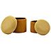 Set 2 Pouf Contenitore Aspen In Poliestere Senape Ø42x44 E Ø35x37 Cm - Foto miniatura 6