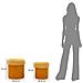 Set 2 Pouf Contenitore Aspen In Poliestere Senape Ø42x44 E Ø35x37 Cm - Foto miniatura 8