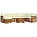 Set divani 9 pcs Naturale e Crema Legno di Acacia Massello - Foto miniatura 1
