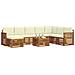 Set divani 9 pcs Naturale e Crema Legno di Acacia Massello - Foto miniatura 3