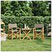 Sedia da pranzo 56 x 54 x 87 cm 100% Poliestere Teak Solido - Foto miniatura 2