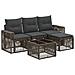 Set Divano da Giardino 5 pcs Grigio e Grigio Scuro polyrattan - Foto miniatura 1