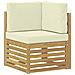 Set divani 9 pcs Bianco e Crema Legno di Acacia Massello - Foto miniatura 5