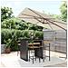 Set Bar Giardino 5 pz Nero Polyrattan e Legno Massello Acacia - Foto miniatura 2