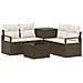 Set di divani 6 pz Marrone e Bianco Crema - Foto miniatura 1
