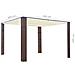 Gazebo con Tetto in Polyrattan 300x300x200cm Marrone e Crema - Foto miniatura 4