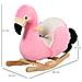 Fenicottero Dondolo In Legno E Peluche Rosa - Foto miniatura 6