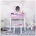 Set Tavolo Toeletta Specchio E Sgabello In Legno Per Bambini Rosa - Foto miniatura 2