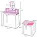 Set Tavolo Toeletta Specchio E Sgabello In Legno Per Bambini Rosa - Foto miniatura 3