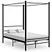 Letto A Baldacchino Nero In Metallo 140x200 Cm - Foto miniatura 1