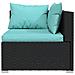 Set Divani Da Giardino 9 Pz Con Cuscini In Polyrattan Nero - Foto miniatura 5