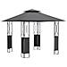Gazebo Con Tetto Antracite 300x300x270 Cm Acciaio - Foto miniatura 2