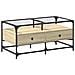 Tavolino Con Piano In Vetro Rovere Sonoma 98,5x50x45 Cm Acciaio - Foto miniatura 2