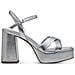Silver Casual Open Sandals Sandali Sintetico E Tessile Scarpe Donna Argento Eu 38, 1-28051-42 941 - Foto miniatura 2