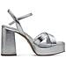 Silver Casual Open Sandals Sandali Sintetico E Tessile Scarpe Donna Argento Eu 38, 1-28051-42 941 - Foto miniatura 3