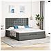 Struttura Letto Pouf Con Materasso 160x200 Cm In Tessuto - Foto miniatura 3