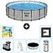 Piscina Fuori Terra - In Giro - 549x122 Cm - Grigio - Include Accessori Coordinati Cb35 - Foto miniatura 1