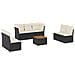 Set Divani da Giardino con Cuscini 8 pz Nero in Polyrattan - Foto miniatura 1