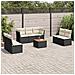 Set Divani da Giardino con Cuscini 8 pz Nero in Polyrattan - Foto miniatura 2