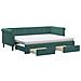 Divano Letto Estraibile Cassetti Verde Scuro 80x200cm Velluto - Foto miniatura 1