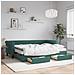 Divano Letto Estraibile Cassetti Verde Scuro 80x200cm Velluto - Foto miniatura 2
