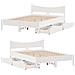 Giroletto con Cassetti Bianco 150x200 cm Legno Massello di Pino - Foto miniatura 9
