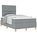 Letto con box spring e materasso grigio chiaro 120x200 cm in tessuto - Foto miniatura 1