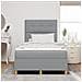 Letto con box spring e materasso grigio chiaro 120x200 cm in tessuto - Foto miniatura 5