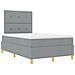 Letto con box spring e materasso grigio chiaro 120x200 cm in tessuto - Foto miniatura 6