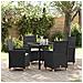 Set da Pranzo per Giardino 5 pcs Nero polyrattan - Foto miniatura 2